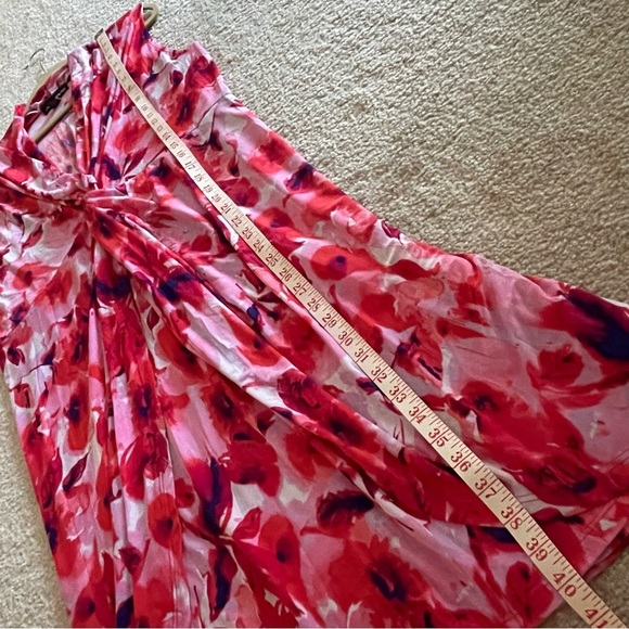 Isabella Rodriguez Stretch Soft Pink Red watercolor Slinky Floral Dress Size 2X - Picture 9 of 9